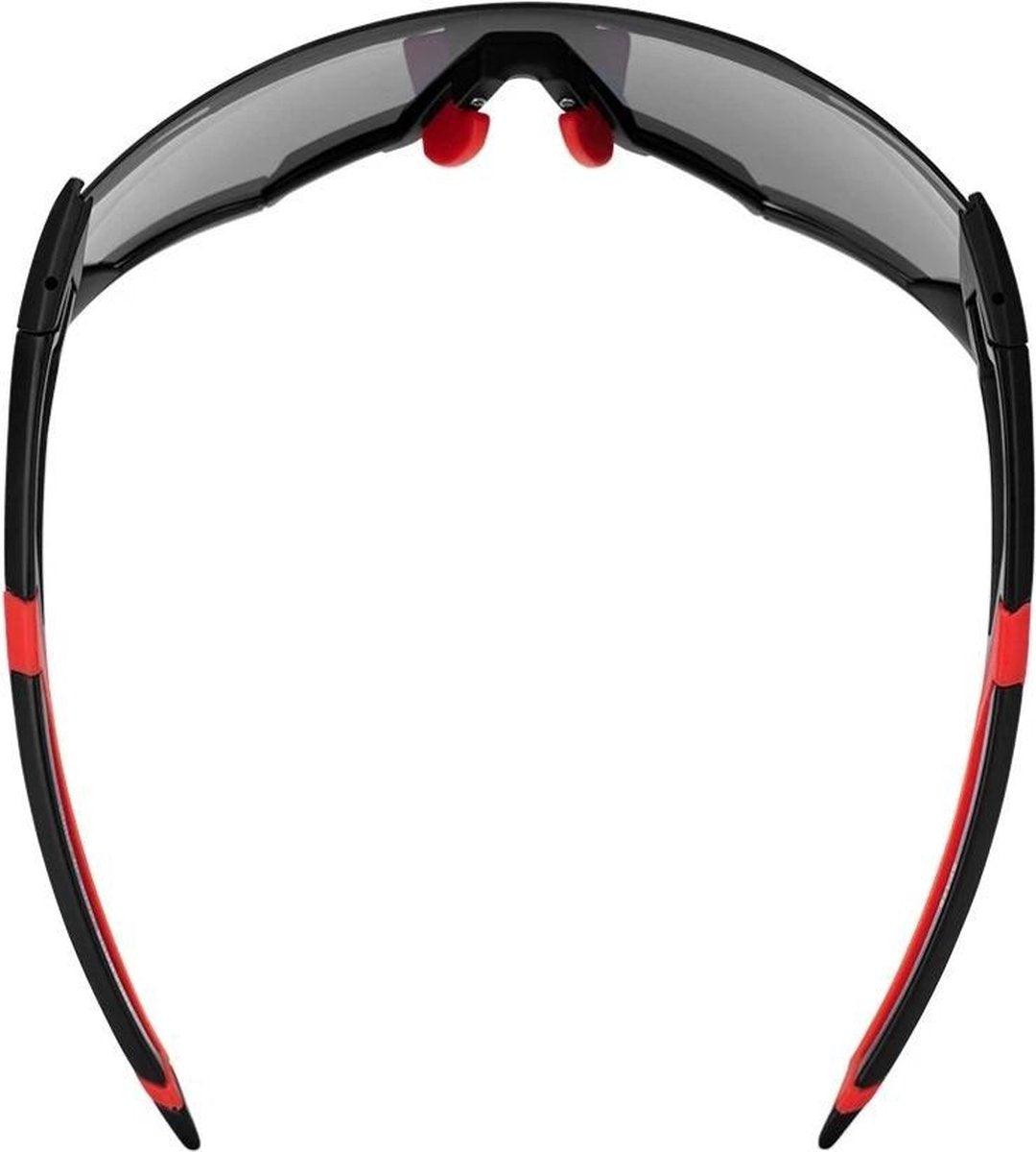 Falkann Rush Fietsbril Set - Sportbril met 5 Verwisselbare Lenzen Inclusief Gepolariseerde Lens - Zwart/Rood - FALKANN