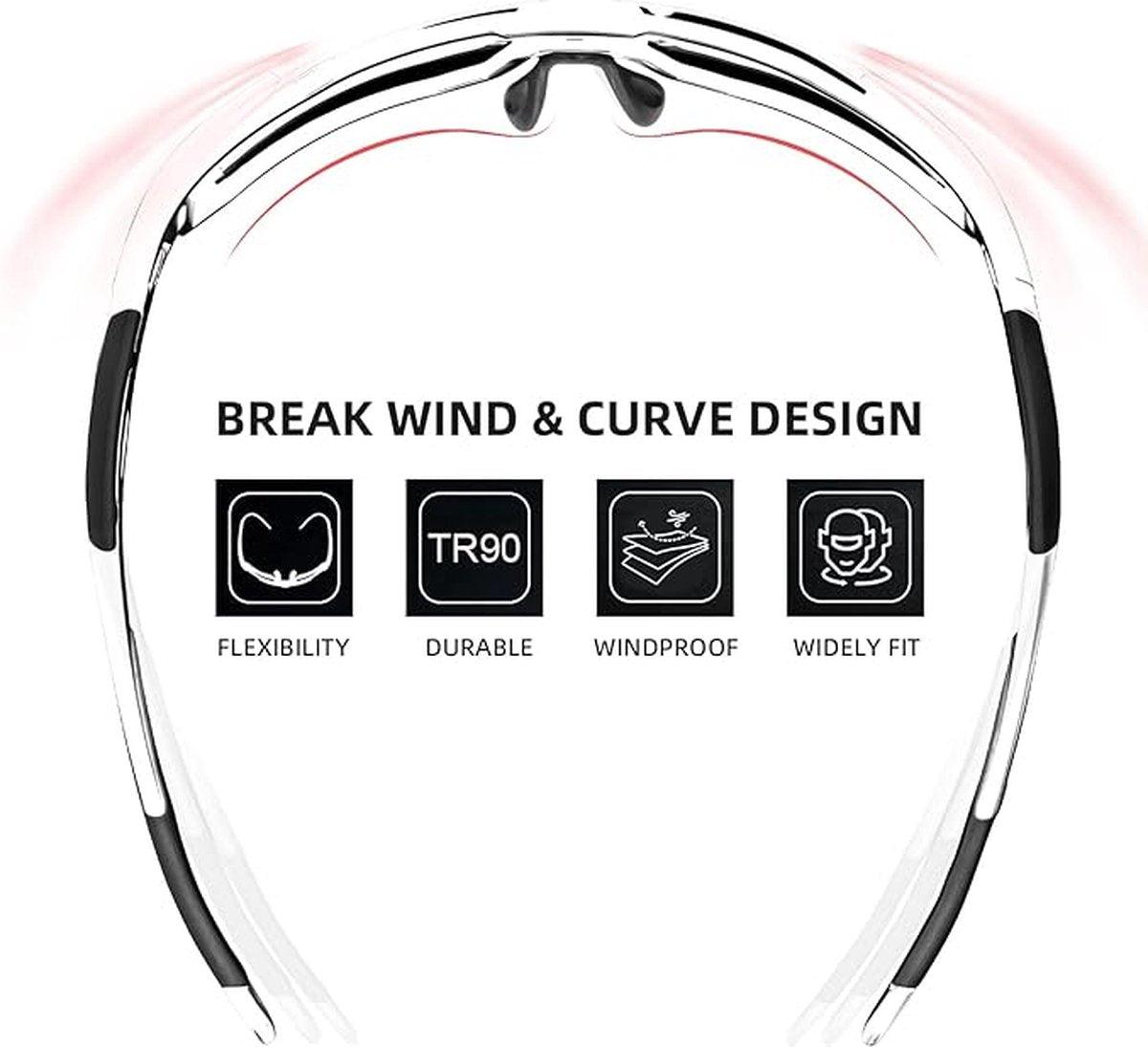 Falkann Horizon Fietsbril - Sportbril met Gepolariseerde Lens - Wit/Blauw - FALKANN