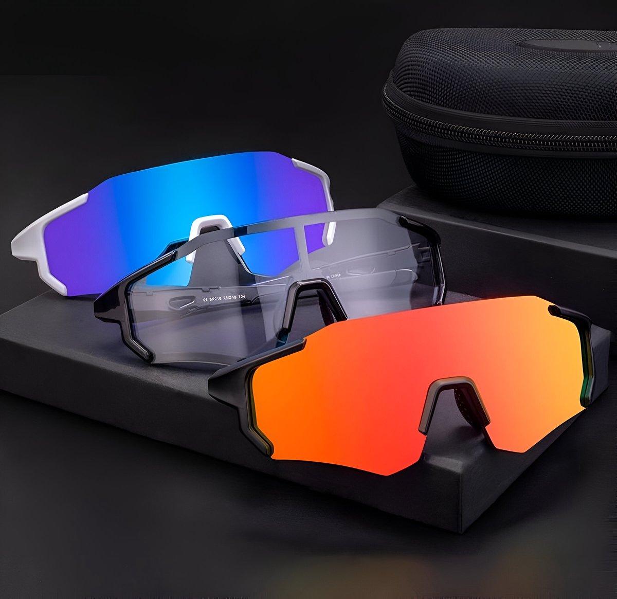 Falkann Horizon Fietsbril - Sportbril met Fotochromatische Lens - Zwart/Rood - FALKANN