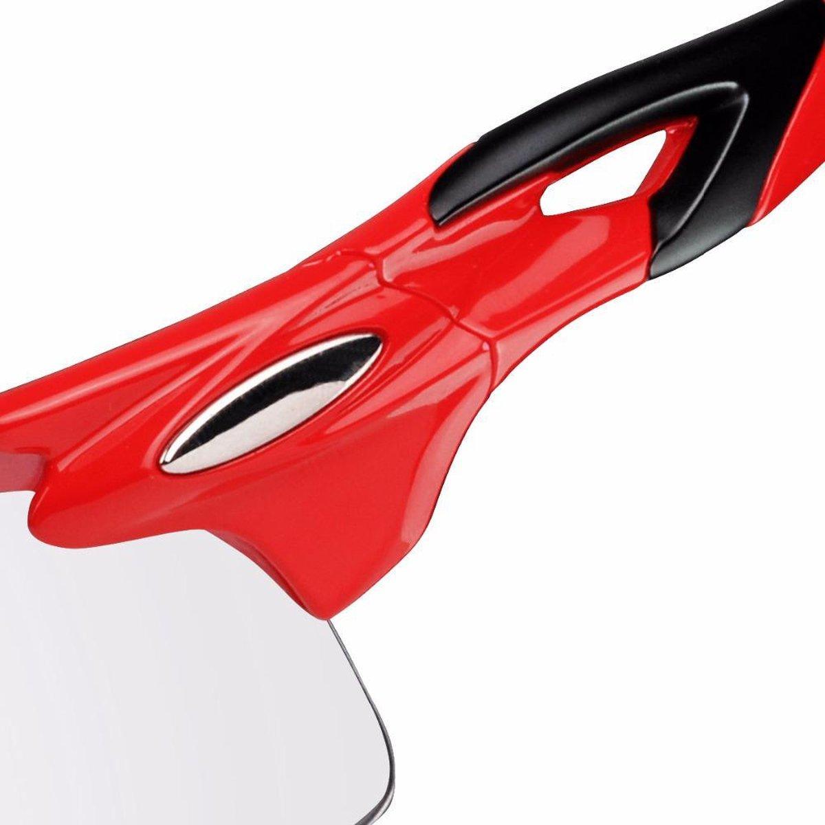 Falkann Race Fotochromatische Fietsbril - Meekleurende + Gepolariseerde Lens - Rood - FALKANN
