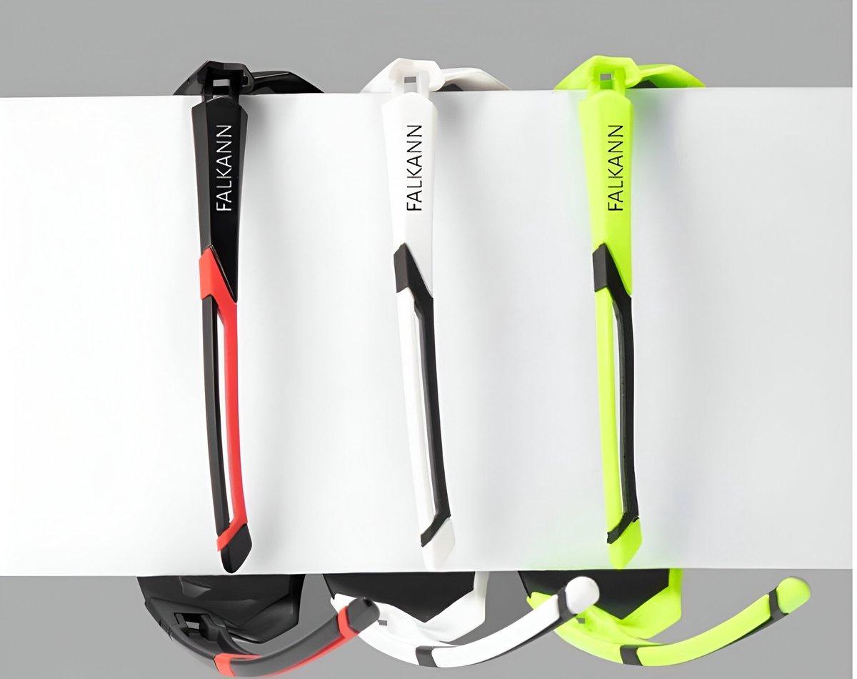 Falkann Rush Fietsbril Set - Sportbril met 5 Verwisselbare Lenzen Inclusief Gepolariseerde Lens - Lime - FALKANN