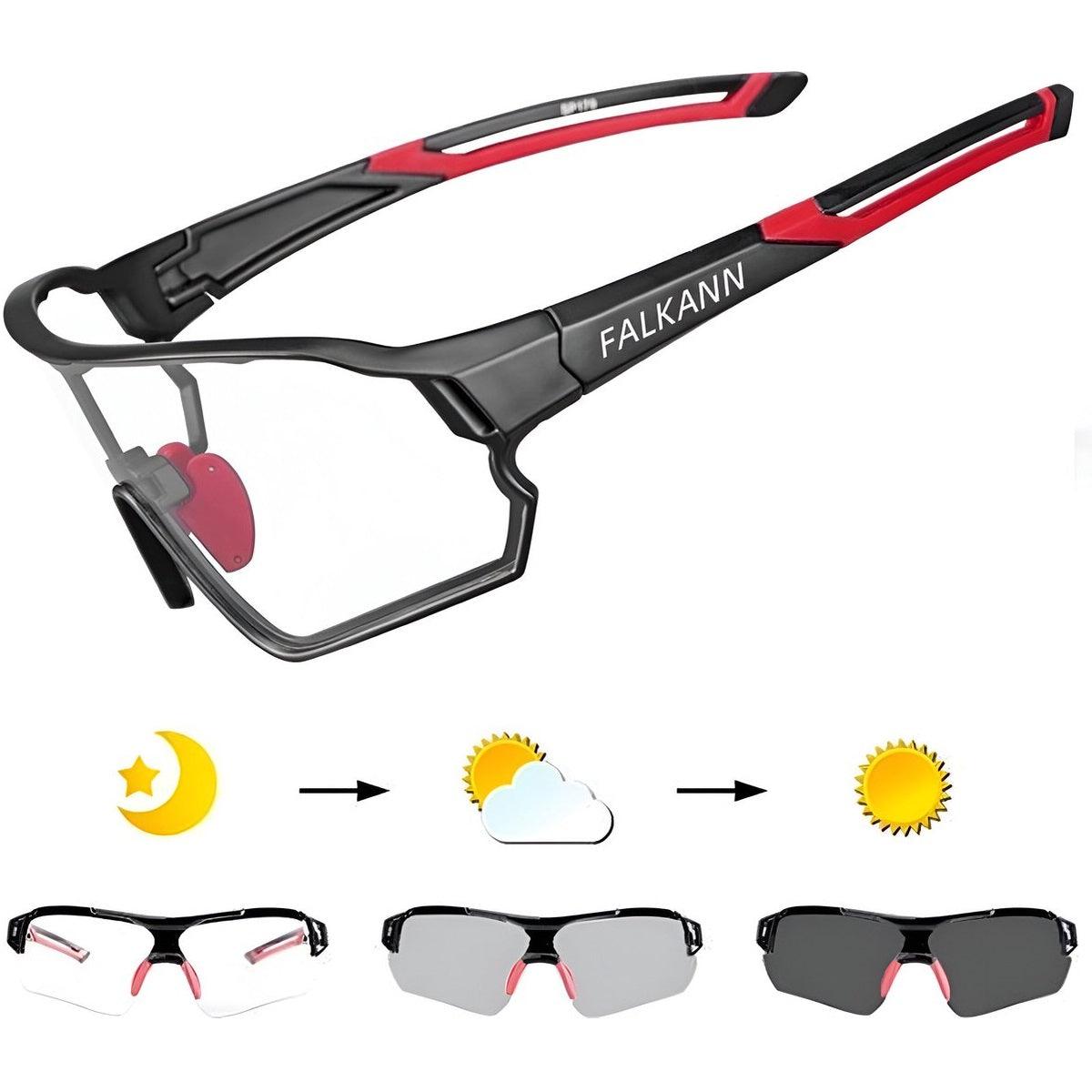 Falkann Mount Fietsbril - Sportbril met Fotochromatische Lens - Rood - FALKANN