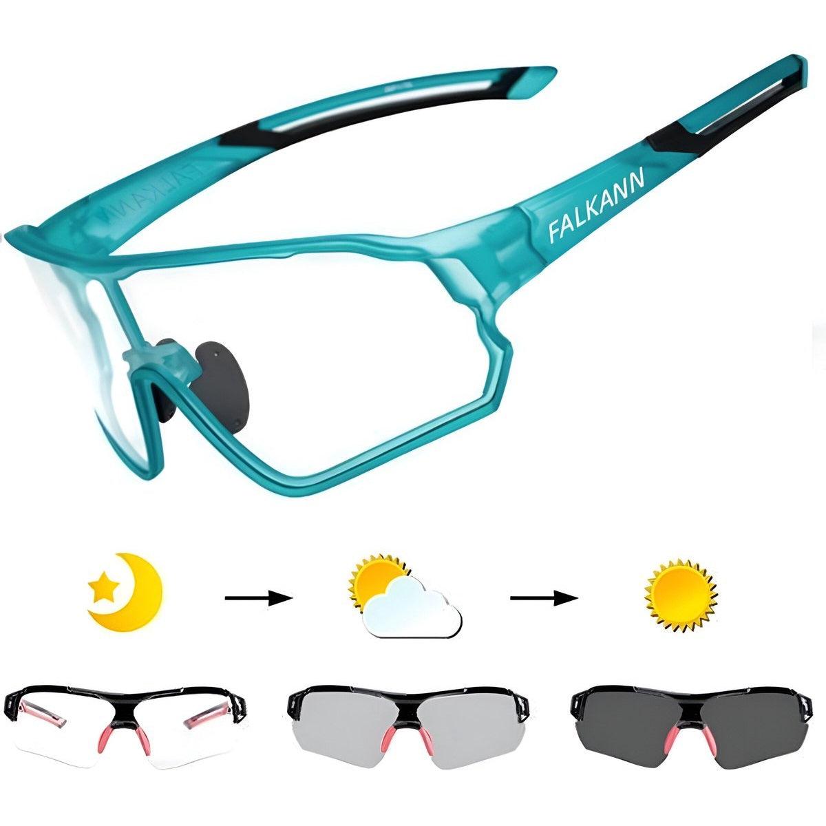 Falkann Mount Fietsbril - Sportbril met Fotochromatische Lens - Transparant Blauw - FALKANN