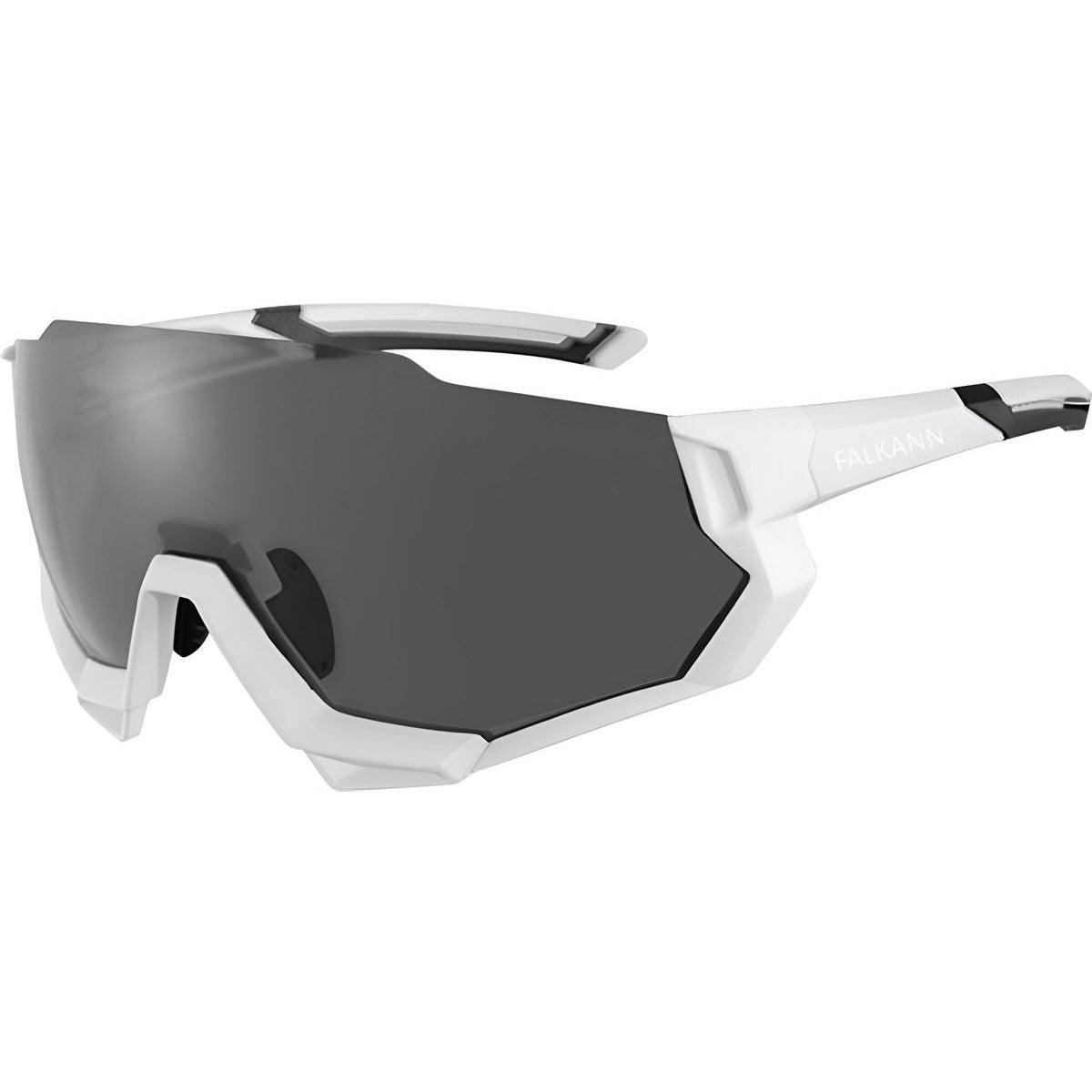 Falkann Rush Fietsbril Set - Sportbril met 5 Verwisselbare Lenzen Inclusief Gepolariseerde Lens - Wit/Zwart - FALKANN