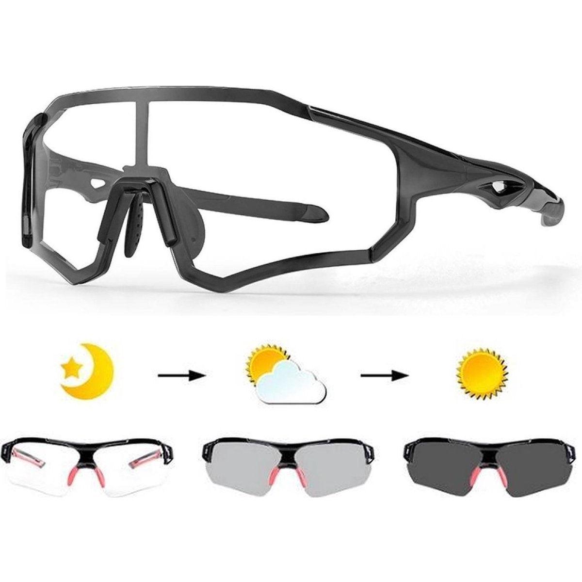 Falkann Horizon Fietsbril - Sportbril met Fotochromatische Lens - Zwart/Rood - FALKANN