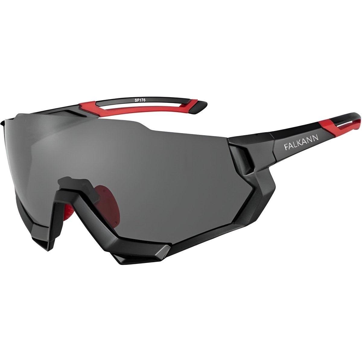 fahrradbrille herren wechselgläser FALKANN Rush Fahrradbrille Set Schwarz/Rot